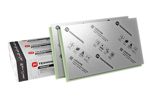 Утеплитель/Теплоизоляция LOGICPIR Баня Ф/Ф Г1 L-1190х590х40 мм, Технониколь, PIR-плита теплоизоляционная с Г-образной кромкой